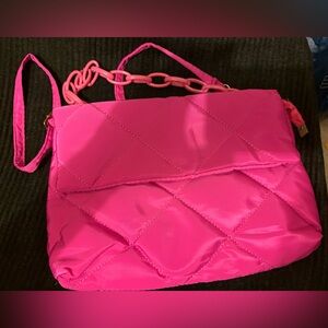 Unbranded Cute Hot Pink Puffy Crossbody Bag with removable strap . Pre-loved